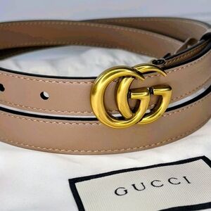 Gucci Tan Leather Belt with Gold Buckle 95*38